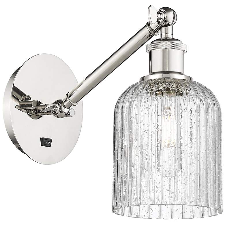Image 1 Ballston Bridal Veil 5" Sconce Arm Adjusts Up & Down Polished Nickel Seedy