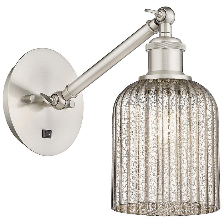 Image 1 Ballston Bridal Veil 5" Sconce Arm Adjusts Up & Down Satin Nickel Mercury