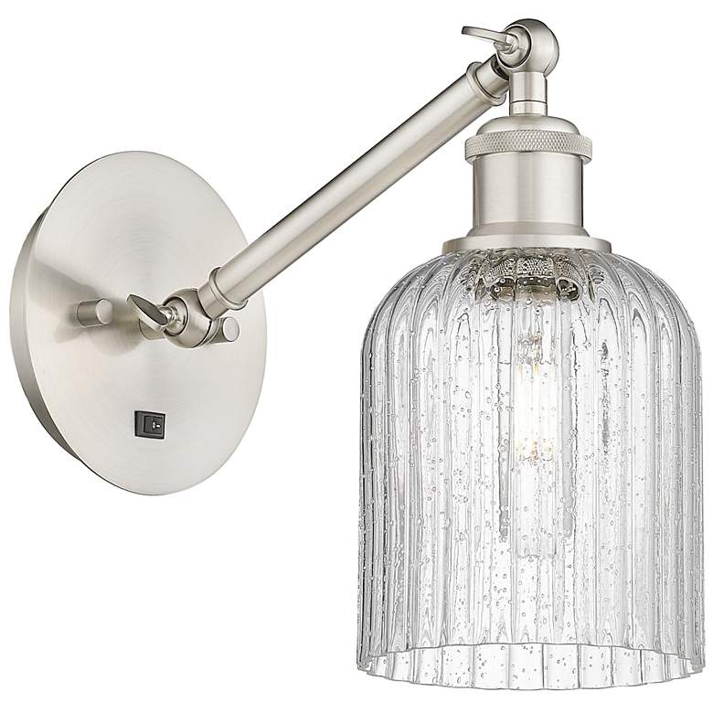 Image 1 Ballston Bridal Veil 5" Sconce Arm Adjusts Up & Down Satin Nickel Seedy