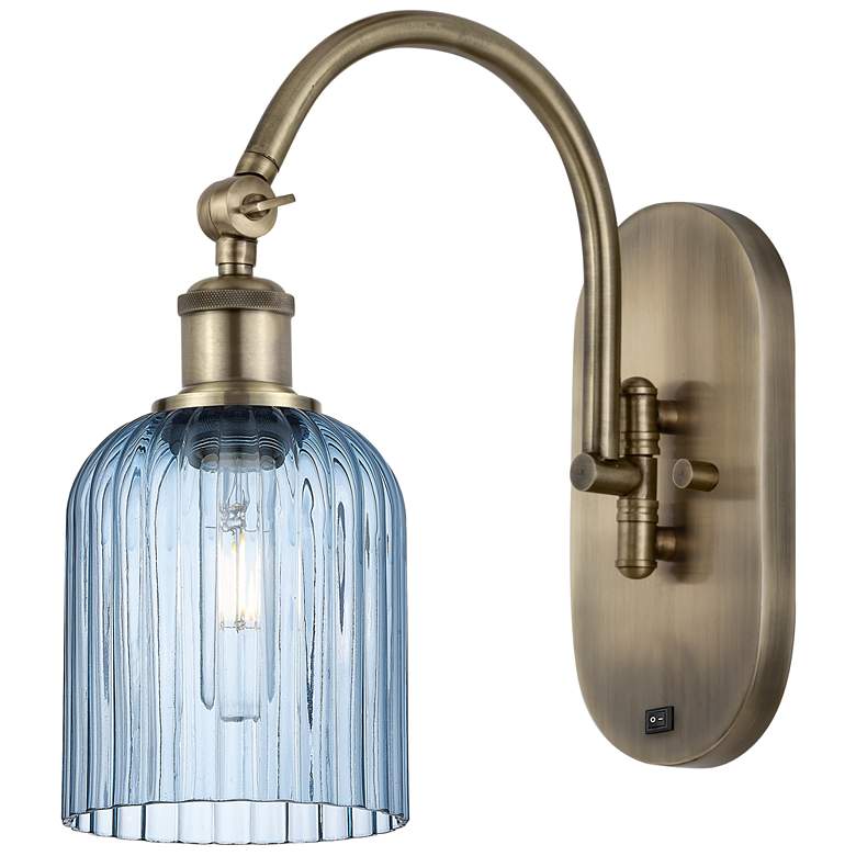 Image 1 Ballston Bridal Veil 5" Sconce Arm Swivels Side to Side Antique Brass Blue