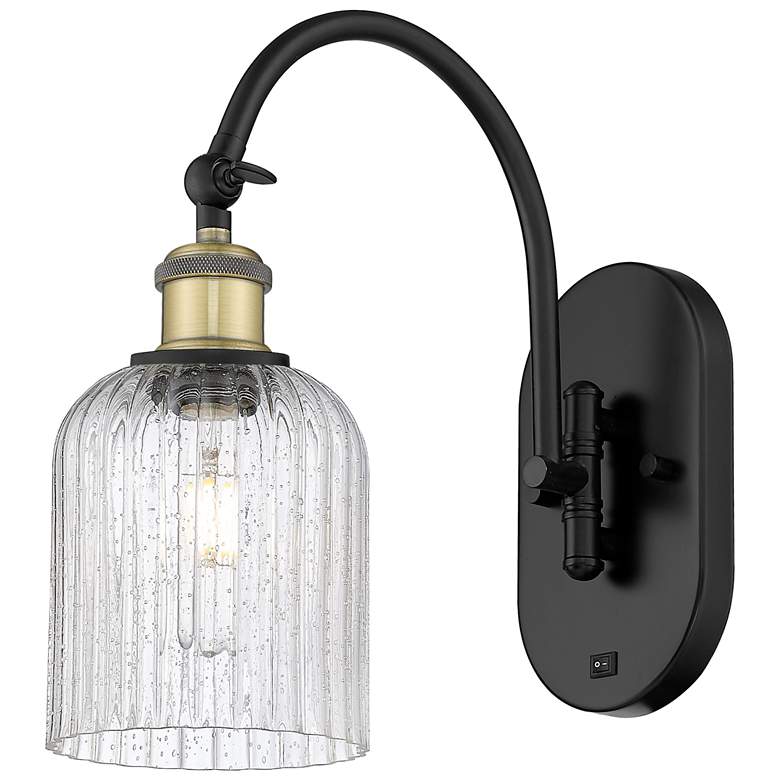 Image 1 Ballston Bridal Veil 5" Sconce Arm Swivels Side to Side Black Brass Seedy