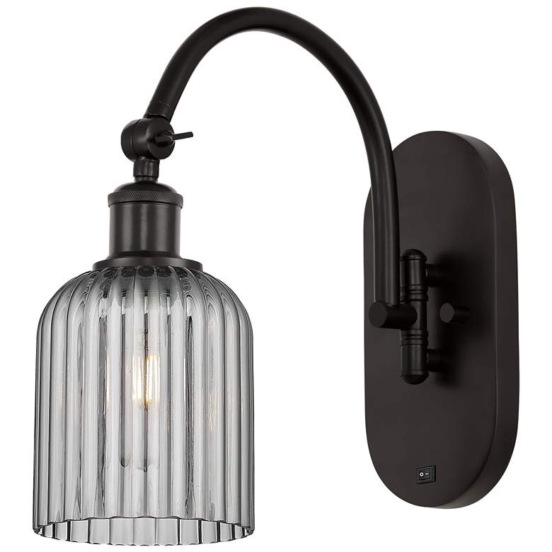 Image 1 Ballston Bridal Veil 5" Sconce Arm Swivels Side to Side Bronze Smoke Shade