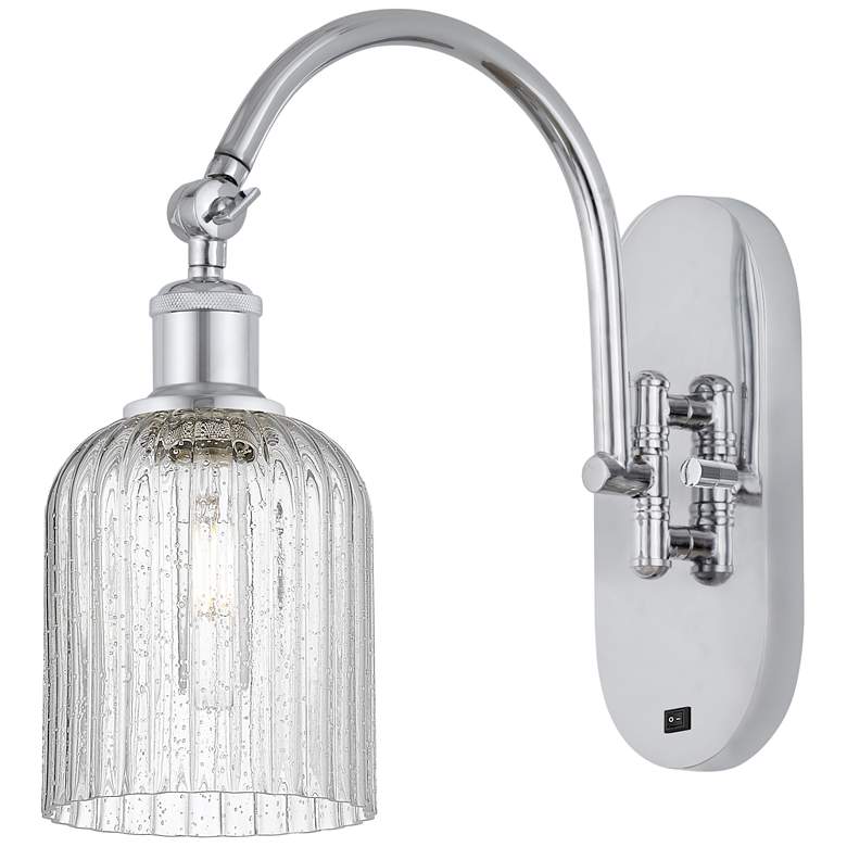 Image 1 Ballston Bridal Veil 5" Sconce Arm Swivels Side to Side Chrome Seedy Shade