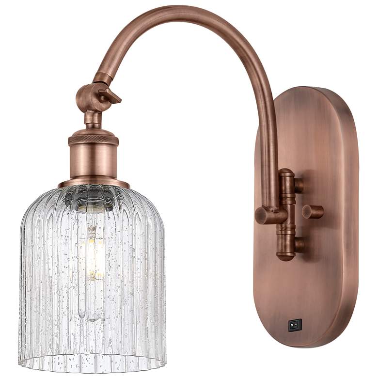 Image 1 Ballston Bridal Veil 5" Sconce Arm Swivels Side to Side Copper Seedy Shade