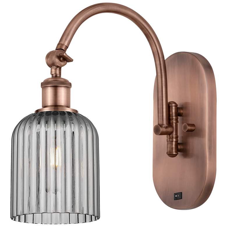 Image 1 Ballston Bridal Veil 5" Sconce Arm Swivels Side to Side Copper Smoke Shade