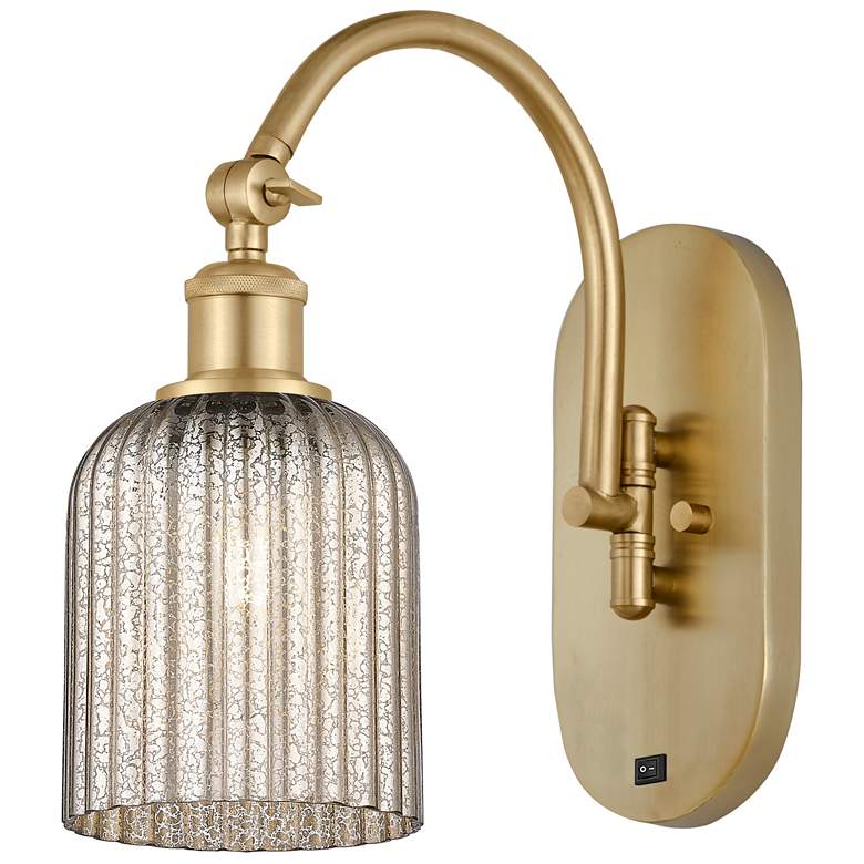 Image 1 Ballston Bridal Veil 5" Sconce Arm Swivels Side to Side Gold Mercury Shade