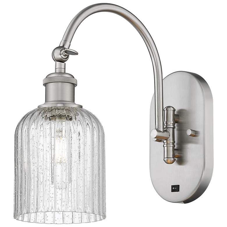 Image 1 Ballston Bridal Veil 5" Sconce Arm Swivels Side to Side Satin Nickel Seedy