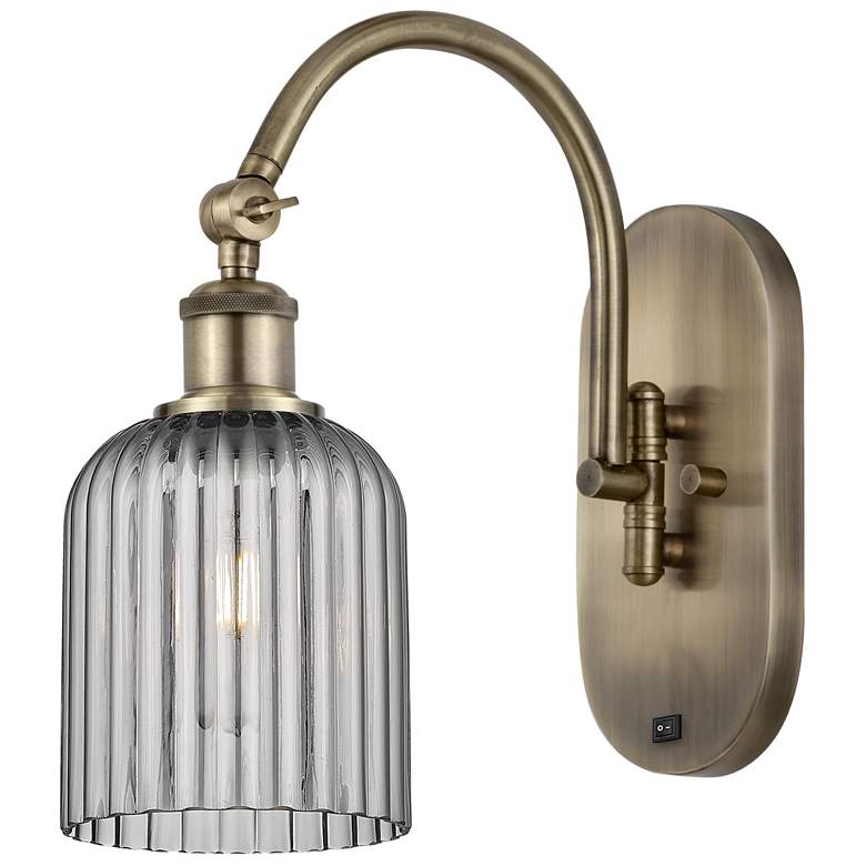 Image 1 Ballston Bridal Veil 5" Sconce Arm Swivels to Side Antique Brass Smoke