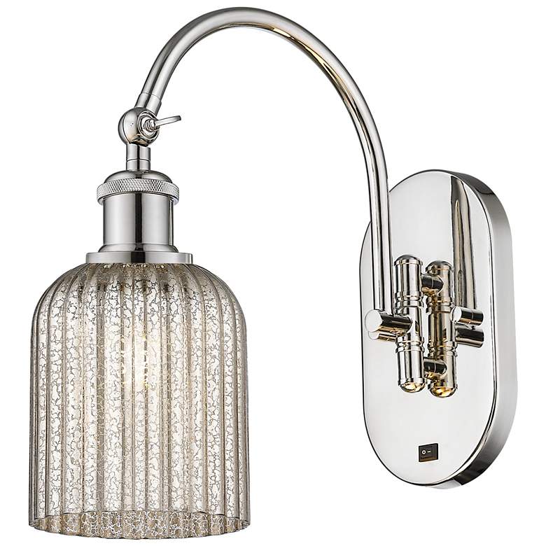 Image 1 Ballston Bridal Veil 5" Sconce Arm Swivels to Side Polished Nickel Mercury