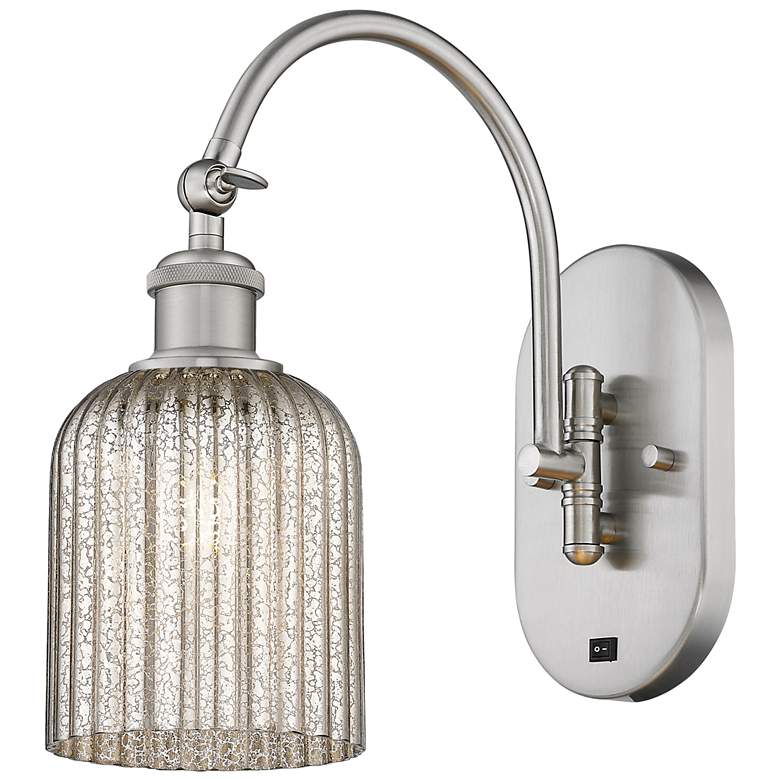 Image 1 Ballston Bridal Veil 5" Sconce Arm Swivels to Side Satin Nickel Mercury