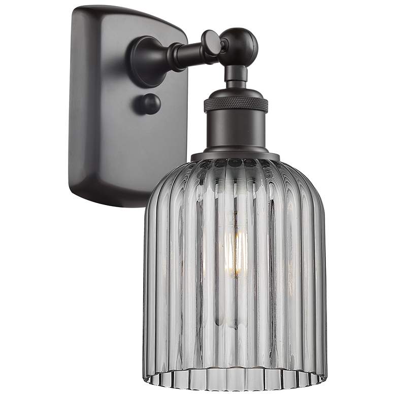Image 1 Ballston Bridal Veil 5" Sconce Oil Rubbed Bronze Finish Light Smoke Shade