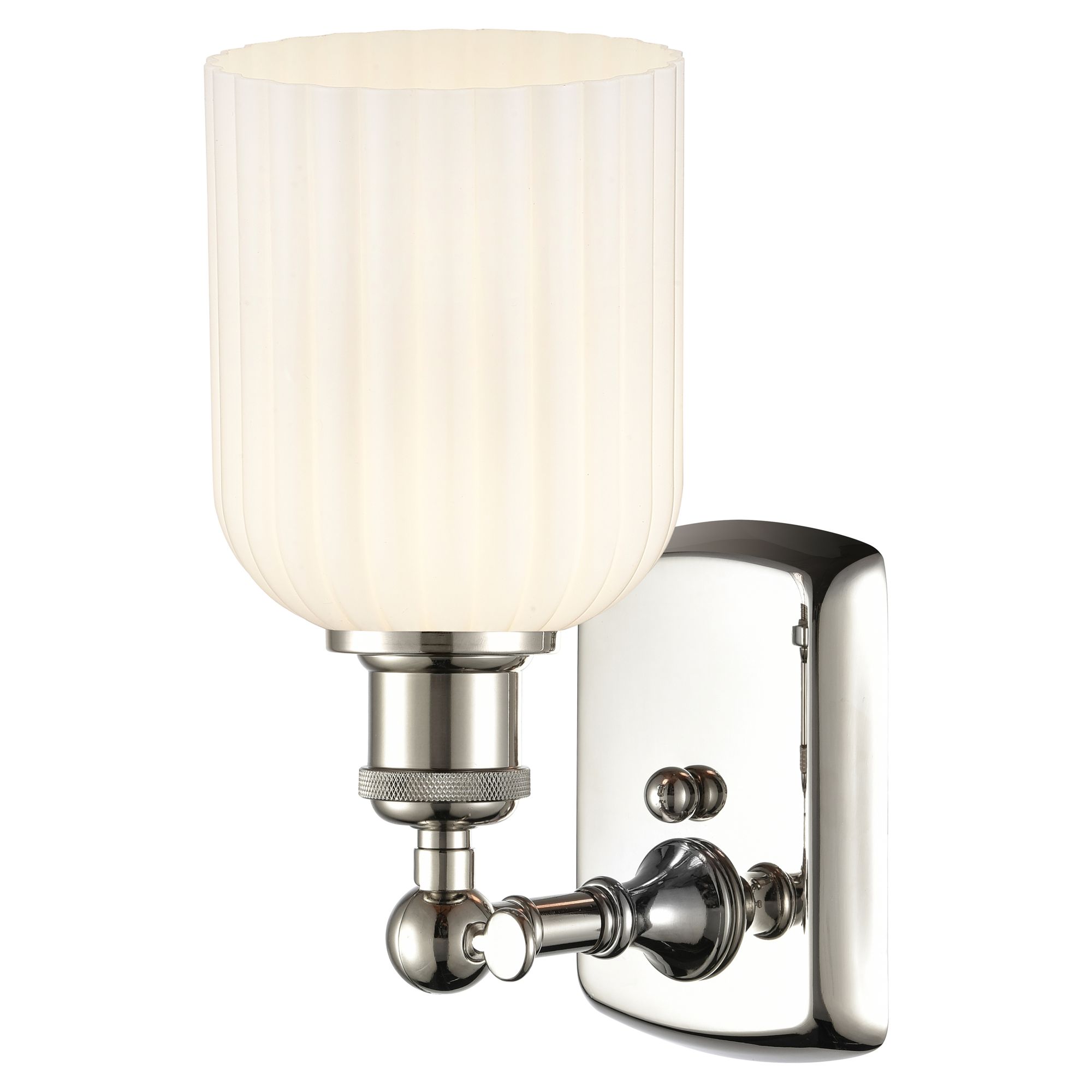 Image 3 Ballston Bridal Veil 5" Sconce Polished Nickel Finish Gloss White Shade more views