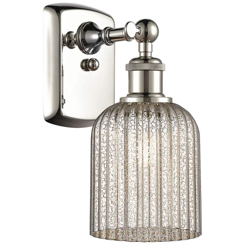 Image 1 Ballston Bridal Veil 5" Sconce Polished Nickel Finish Mercury Shade