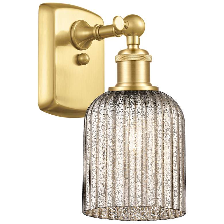 Image 1 Ballston Bridal Veil 5" Sconce Satin Gold Finish Mercury Shade