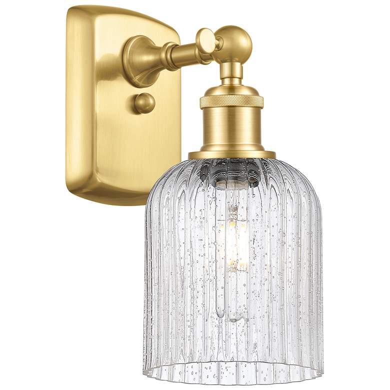 Image 1 Ballston Bridal Veil 5" Sconce Satin Gold Finish Seedy Shade