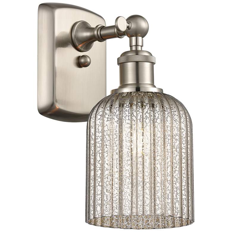Image 1 Ballston Bridal Veil 5" Sconce Satin Nickel Finish Mercury Shade