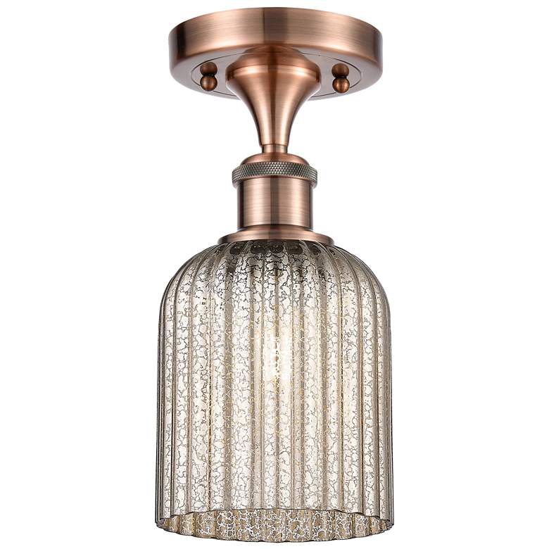 Image 1 Ballston Bridal Veil 5" Semi-Flush Mount Antique Copper Mercury Shade