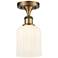 Ballston Bridal Veil 5" Semi-Flush Mount Brushed Brass Gloss White Shade