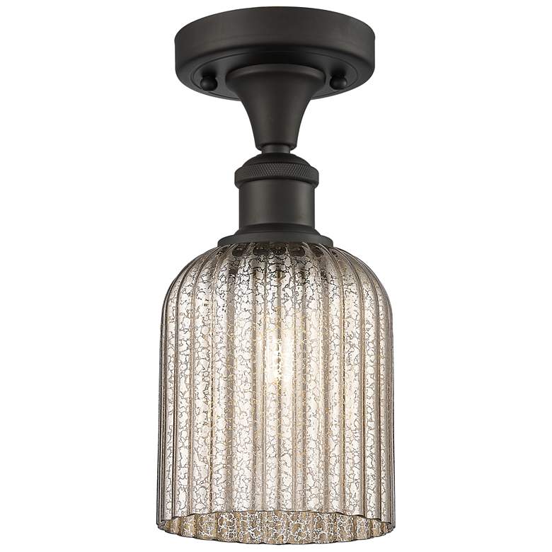Image 1 Ballston Bridal Veil 5" Semi-Flush Mount Oil Rubbed Bronze Mercury Shade