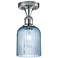 Ballston Bridal Veil 5" Semi-Flush Mount Polished Chrome Blue Shade