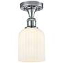 Ballston Bridal Veil 5" Semi-Flush Mount Polished Chrome Gloss White Shade