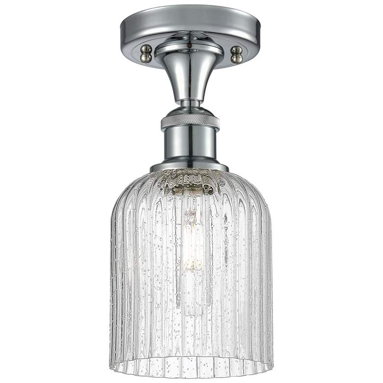 Image 1 Ballston Bridal Veil 5" Semi-Flush Mount Polished Chrome Seedy Shade