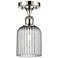 Ballston Bridal Veil 5" Semi-Flush Mount Polished Nickel Light Smoke Shade