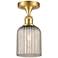 Ballston Bridal Veil 5" Semi-Flush Mount Satin Gold Mercury Shade