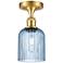 Ballston Bridal Veil 5" Semi-Flush Mount Satin Gold Princess Blue Shade