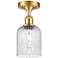 Ballston Bridal Veil 5" Semi-Flush Mount Satin Gold Seedy Shade