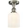 Ballston Bridal Veil 5" Semi-Flush Mount Satin Nickel Gloss White Shade