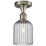 Ballston Bridal Veil 5" Semi-Flush Mount Satin Nickel Light Smoke Shade