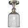 Ballston Bridal Veil 5" Semi-Flush Mount Satin Nickel Light Smoke Shade