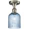 Ballston Bridal Veil 5" Semi-Flush Mount Satin Nickel Princess Blue Shade