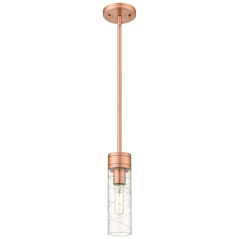 Image 1 Ballston Bridal Veil 5" Stem Hung Mini Pendant Antique Copper Seedy