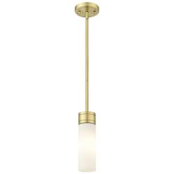 Ballston Bridal Veil 5" Stem Hung Mini Pendant Black Antique Brass Mercury