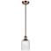 Ballston Bridal Veil 5" Stem Hung Mini Pendant Black Brass Gloss White