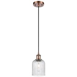 Ballston Bridal Veil 5" Stem Hung Mini Pendant Black Brass Gloss White