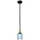 Ballston Bridal Veil 5" Stem Hung Mini Pendant Black Brass Light Smoke