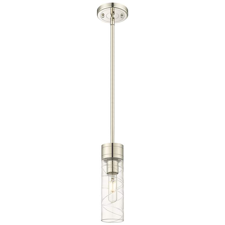 Image 1 Ballston Bridal Veil 5" Stem Hung Mini Pendant Bronze Light Smoke