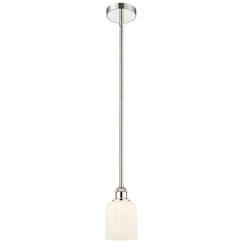 Image 1 Ballston Bridal Veil 5" Stem Hung Mini Pendant Brushed Brass Mercury