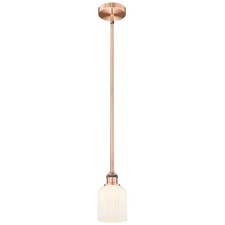 Image 1 Ballston Bridal Veil 5" Stem Hung Mini Pendant Brushed Brass Princess Blue