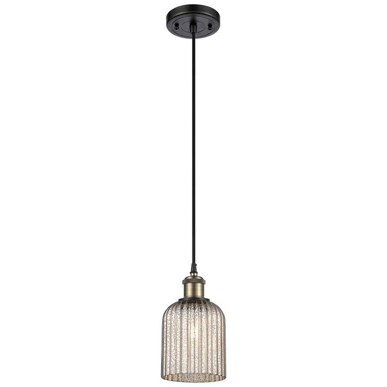 Image 1 Ballston Bridal Veil 5" Stem Hung Mini Pendant Brushed Brass Seedy