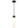 Ballston Bridal Veil 5" Stem Hung Mini Pendant Matte Black Gloss White