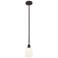 Ballston Bridal Veil 5" Stem Hung Mini Pendant Matte Black Mercury