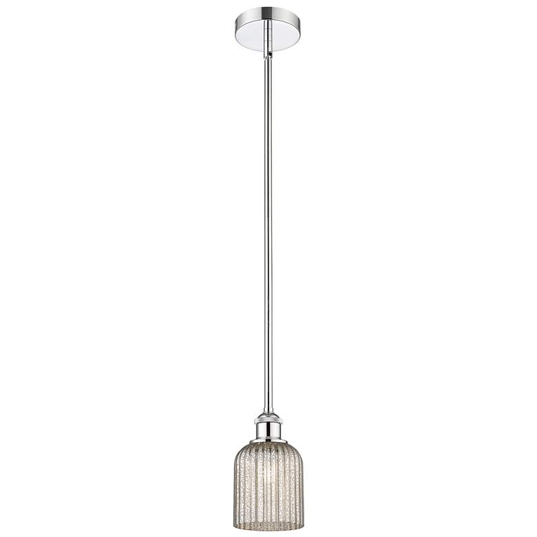 Image 1 Ballston Bridal Veil 5" Stem Hung Mini Pendant Matte Black Seedy