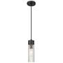Ballston Bridal Veil 5" Stem Hung Mini Pendant Polished Nickel Light Smoke