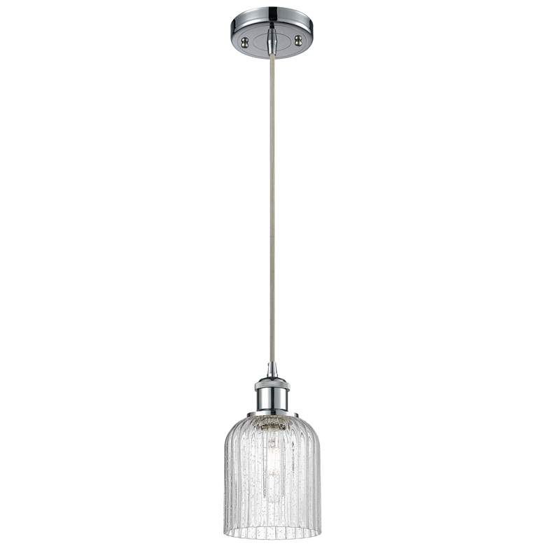 Image 1 Ballston Bridal Veil 5" Stem Hung Mini Pendant Satin Gold Light Smoke