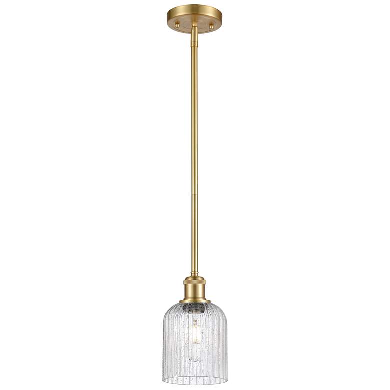 Image 1 Ballston Bridal Veil 5" Stem Hung Mini Pendant Satin Gold Seedy
