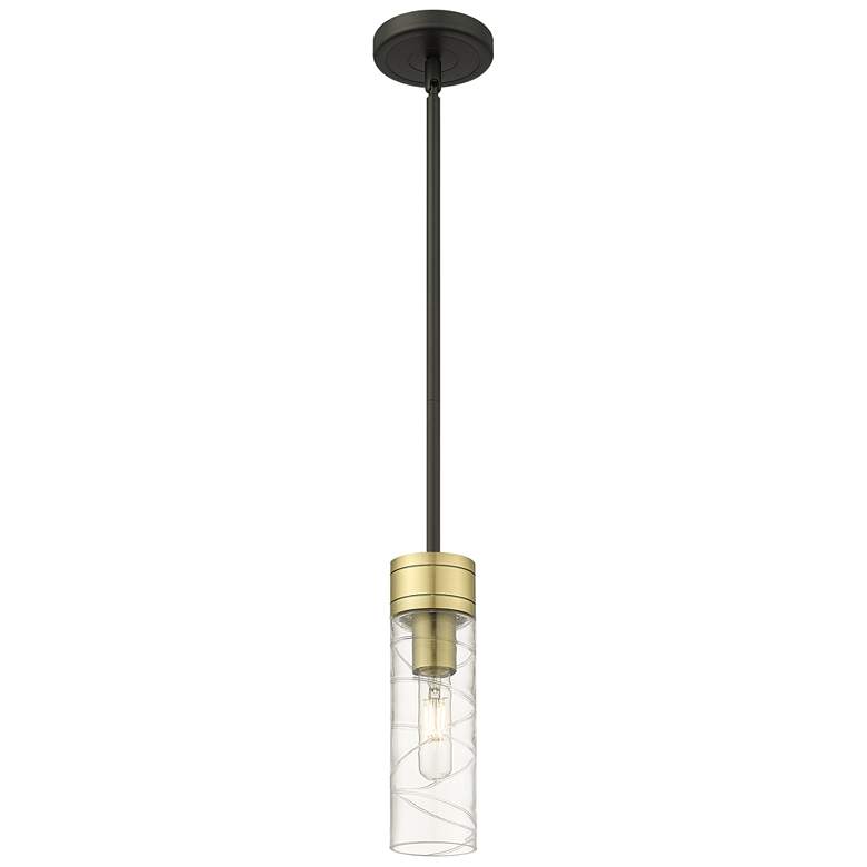Image 1 Ballston Bridal Veil 5" Stem Hung Mini Pendant Satin Nickel Mercury